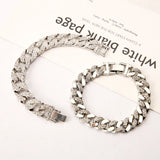 TKJ Hip Hop Cuban Bracelet Anti-Radiation Street Style Full Diamond