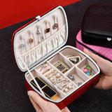 Simplicity PU Leather Travel Jewelry Box Organizer Earrings Display