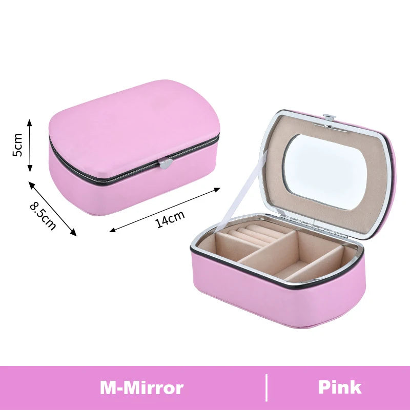 Simplicity Travel Size PU Leather Jewelry Box Organizer