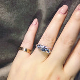 Lab Diamond Three Stone Ring 925 Silver Engagement Wedding Band