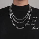 Titanium Steel Men's Thick Chain Cuban Chain Necklace