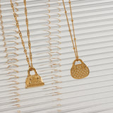 Bead Chain Handbag Pendant Necklace Plated Chain Jewelry for Women