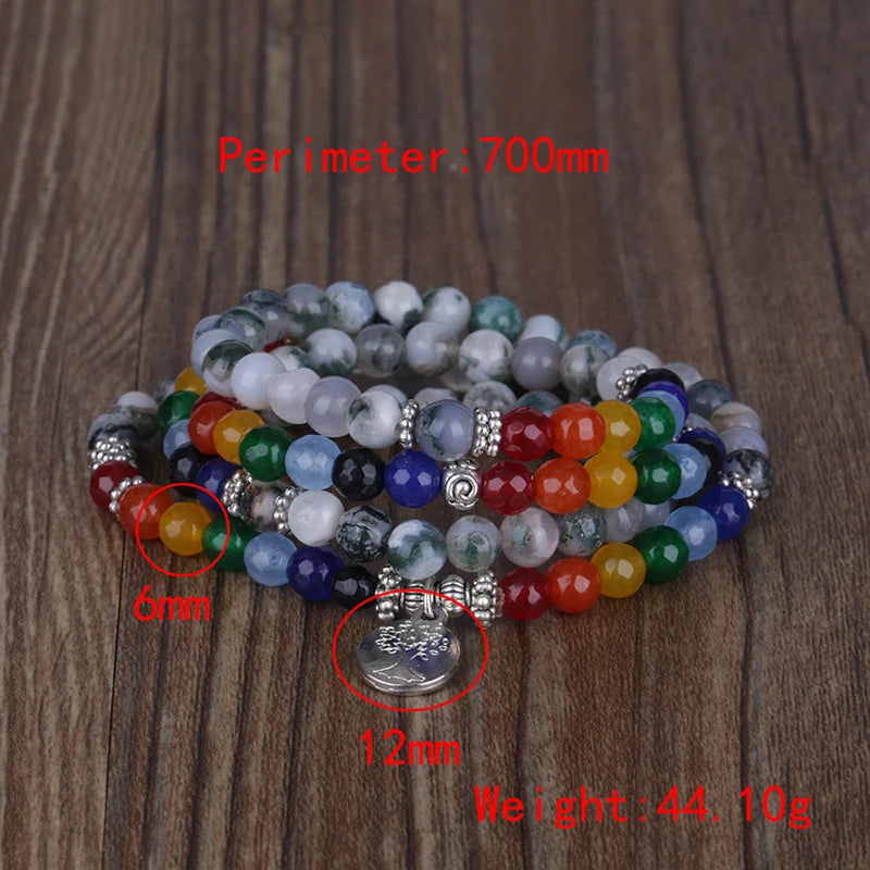 Tree Of Life Spacer Solar System Crystal Bracelet Necklace