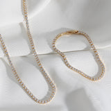 14k Plated Zircon Choker Necklace for Women Crystal Chain Jewelry Girls