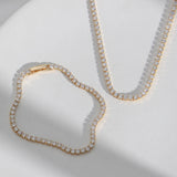14k Plated Zircon Choker Necklace for Women Crystal Chain Jewelry Girls