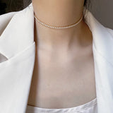 14k Plated Zircon Choker Necklace for Women Crystal Chain Jewelry Girls