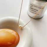 925 Silver Necklace with Irregular Pearl Pendant Choker