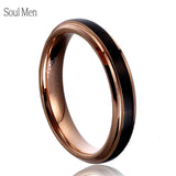 Tungsten Carbide Wedding Band Matte & Rose 4/6/8mm