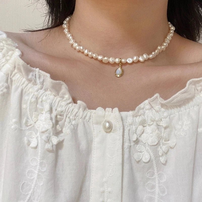 Natural Pearl Choker Necklace For Women