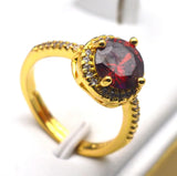 Natural Ruby Red Crystal Finger Ring Silver Rings Zircon Couple Gem Stone Rings