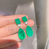 Paraiba Tourmaline Emerald Gemstone Drop Earrings for Women