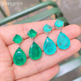Vintage Paraiba Tourmaline Emerald Drop Earrings for Women Cocktail Party