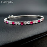 Ruby Gemstone Diamond Bracelet for Women 16-17cm