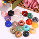10pcs Natural Stone Quartz Loose Beads Big Hole Round Bracelets 10*4mm