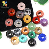 10pcs Natural Stone Quartz Loose Beads Big Hole Round Bracelets 10*4mm
