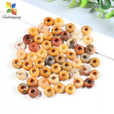 10pcs Natural Stone Quartz Loose Beads Big Hole Round Bracelets 10*4mm