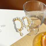Water Drop Hoop Earrings 14K Real Plated Pearl Zircon for Women
