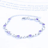 Silver 925 Zircon Gemstone Bracelet for Women Wedding Engagement