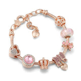 DIY Crystal Glass Bead Bracelet Lobster Clasp Chain Women's Jewelry Gift