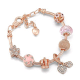 DIY Crystal Glass Bead Bracelet Lobster Clasp Chain Women's Jewelry Gift