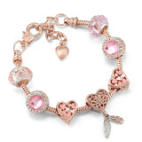 DIY Crystal Glass Bead Bracelet Lobster Clasp Chain Women's Jewelry Gift