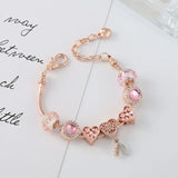 DIY Crystal Glass Bead Bracelet Lobster Clasp Chain Women's Jewelry Gift