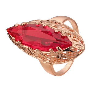 Rose Gold Ring with Green Stone