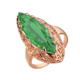 Rose Gold Ring with Green Stone
