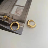 Minimalist Metal Hoop Earring Round Shape Statement Earrings Jewelry Gift