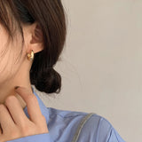 Minimalist Metal Hoop Earring Round Shape Statement Earrings Jewelry Gift