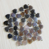 Crystal Quartz Pink Heart Necklace Stone Pendant 20mm Lot Charms