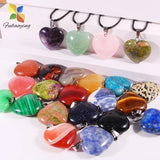 Crystal Quartz Pink Heart Necklace Stone Pendant 20mm Lot Charms