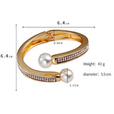 Rhinestone Plated Pearl Bracelets Crystal Bangles