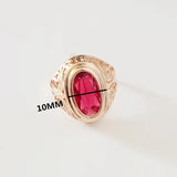Rose Gold Red Stone Wedding Ring CZ Jewelry