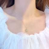 Rose Flower Necklace & Earrings Set - Fine 14K Jewelry