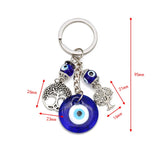 Evil Eye Keychain Fatima Hand Charm Vintage Keyring Men Women Car Pendant