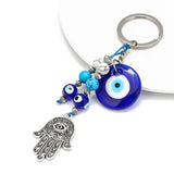 Evil Eye Keychain Fatima Hand Charm Vintage Keyring Men Women Car Pendant