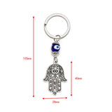 Evil Eye Keychain Fatima Hand Charm Vintage Keyring Men Women Car Pendant