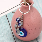 Evil Eye Keychain Fatima Hand Charm Vintage Keyring Men Women Car Pendant