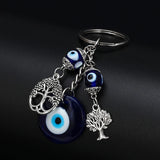 Evil Eye Keychain Fatima Hand Charm Vintage Keyring Men Women Car Pendant