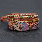 Mixed Stone Charm Wrap Bracelet Boho Gift
