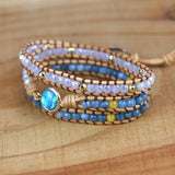 Rhinestone Leather Wrap Bracelet for Men and Women