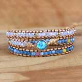 Rhinestone Leather Wrap Bracelet for Men and Women
