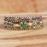 Rhinestone Leather Wrap Bracelet for Men and Women