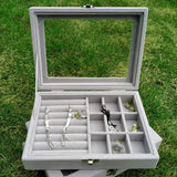 Portable Jewelry Organizer Travel Case Velvet Storage Box