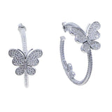 Micro Pave Butterfly CZ Hoop Earrings