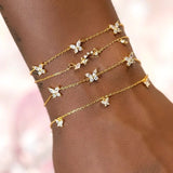Butterfly Charm CZ Bracelet Gift For Girlfriend