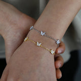 Butterfly Charm CZ Bracelet Gift For Girlfriend
