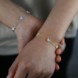 Butterfly Charm CZ Bracelet Gift For Girlfriend