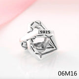 Silver Plated Enamel Owl Charm Dangle Beads for Bracelets